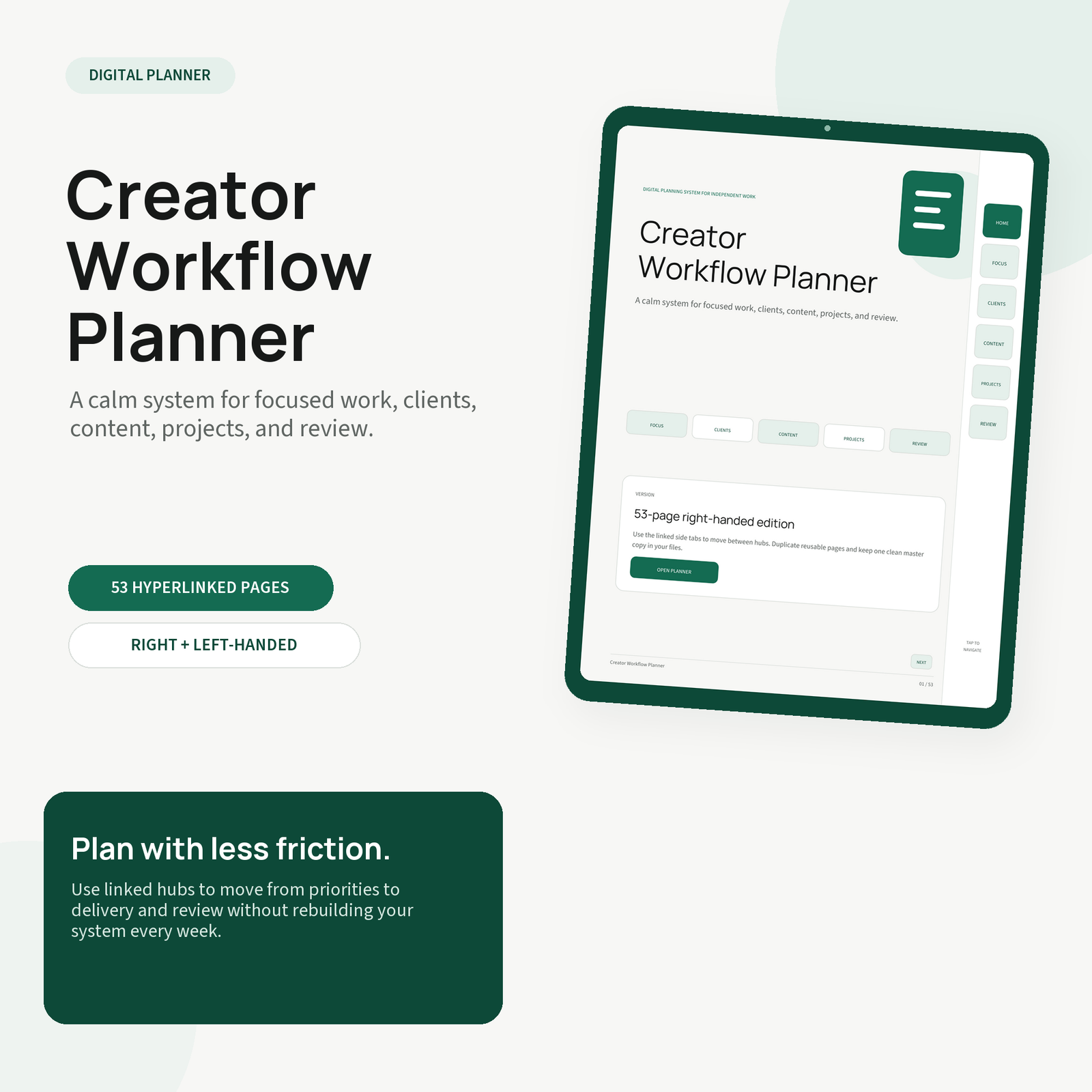 Creator Workflow Planner cover and dashboard preview